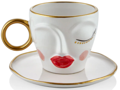 Miss Gala El Yapımı Seramik Altın Yaldızlı Candy Fincan 250 ml