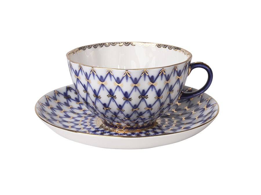 Çay Fincanı ve Tabağı Tulip Cobalt net