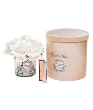 7 Gül Beyaz Gümüş Logo Oval Cam