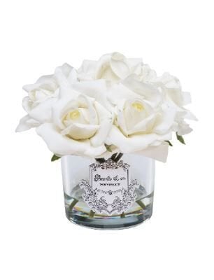 7 Gül Beyaz Gümüş Logo Oval Cam