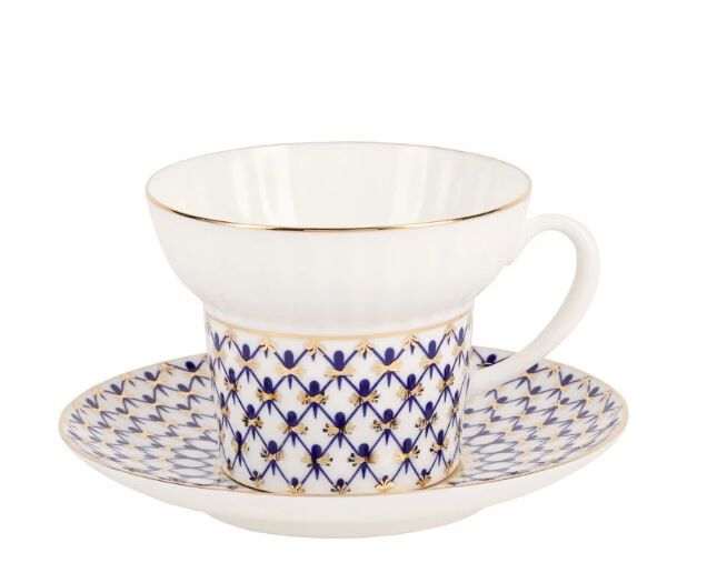 Çay Fincanı ve Tabağı Wave Cobalt Net