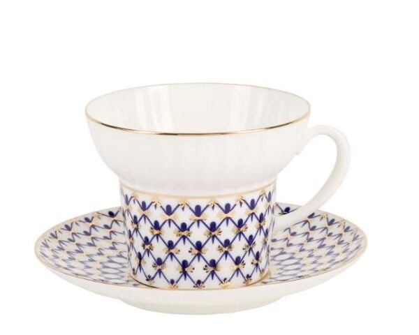 Çay Fincanı ve Tabağı Wave Cobalt Net