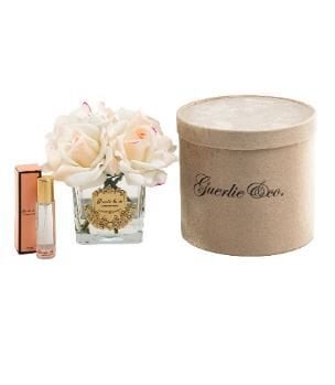 4 Gül Krem Pembe Gold Logo Kare Cam