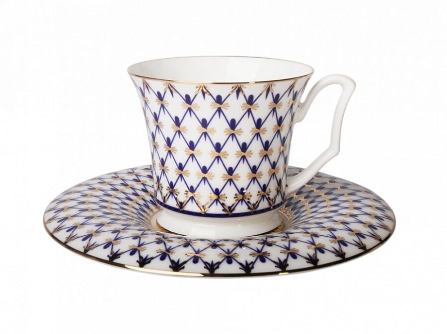 Çay Fincanı ve Tabağı Julia Cobalt Net 1/2