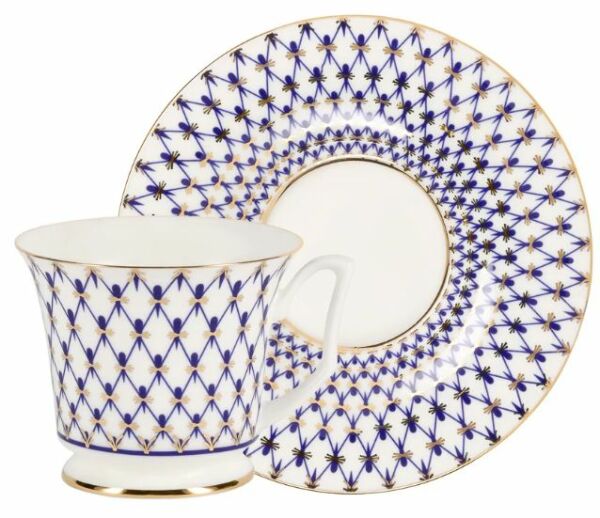 Çay Fincanı ve Tabağı Julia Cobalt Net 1/2