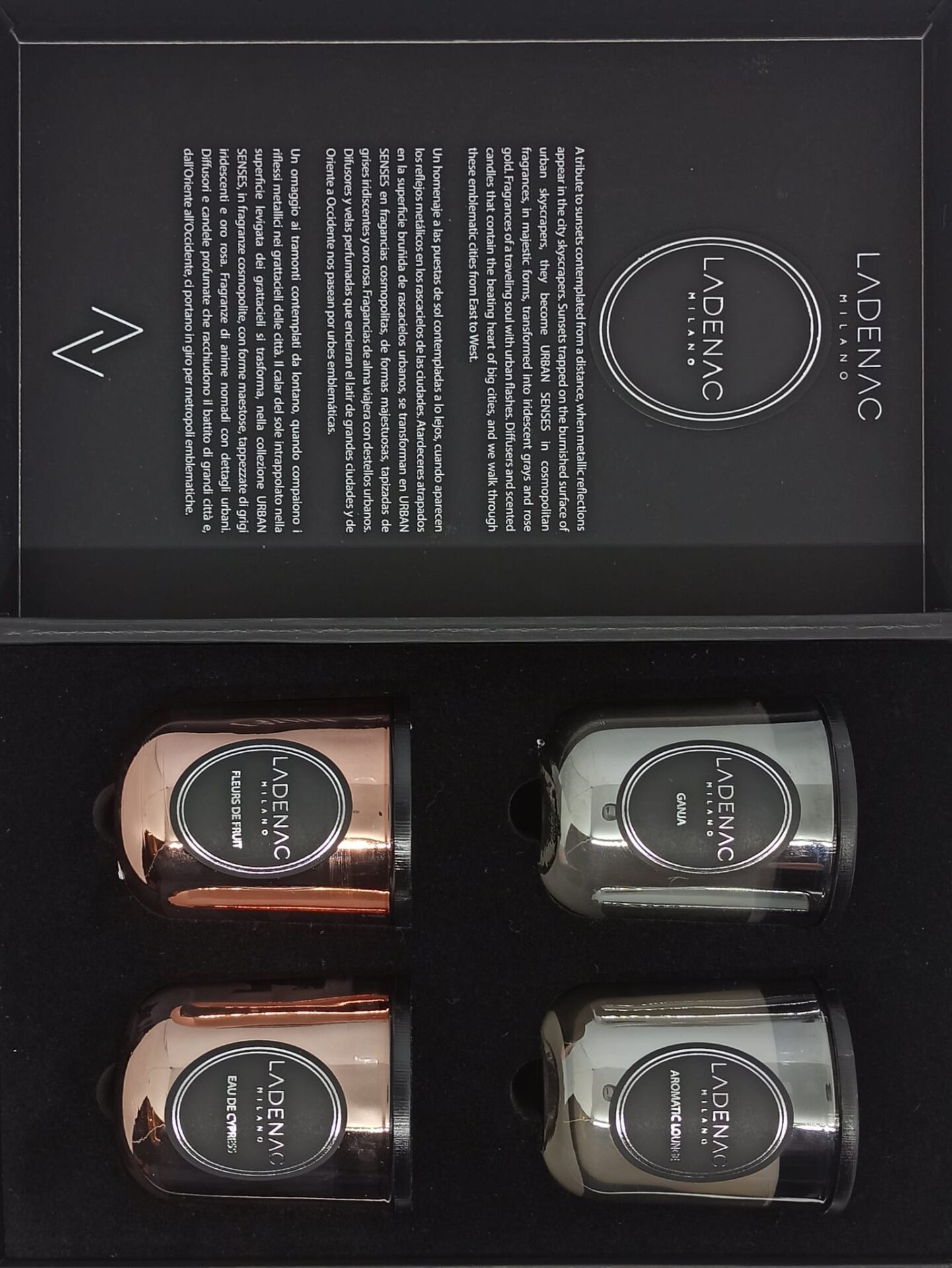 Ladenac Urban Senses GIFT BOX SET 4 Candles in jar 75gr