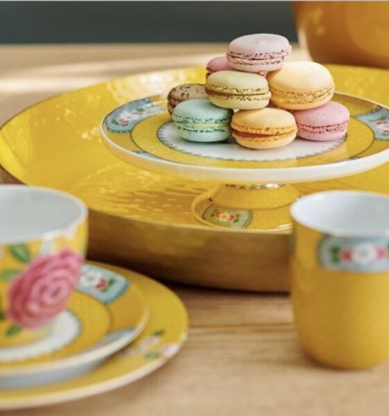 Blushing Birds Mini Kek Standı, Sarı, 21 cm