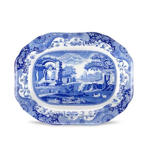 Blue Italian Oval Servis 35 cm