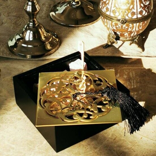 KUTU RUMİ DESENLİ METAL KAPAKLI AHŞAP KÜÇÜK