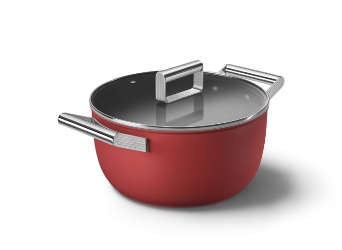 Coockware Kırmızı Tencere Cam Kapaklı 24 cm