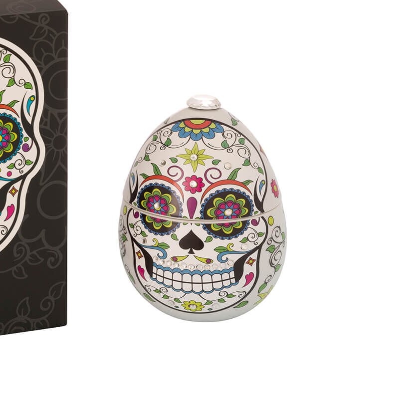 Ladenac Skull Candle 220gr in ceramic egg WHITE SKULL