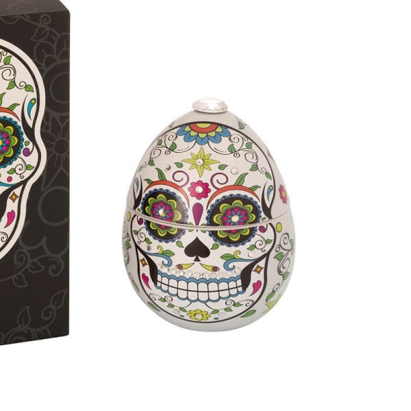 Ladenac Skull Candle 220gr in ceramic egg WHITE SKULL