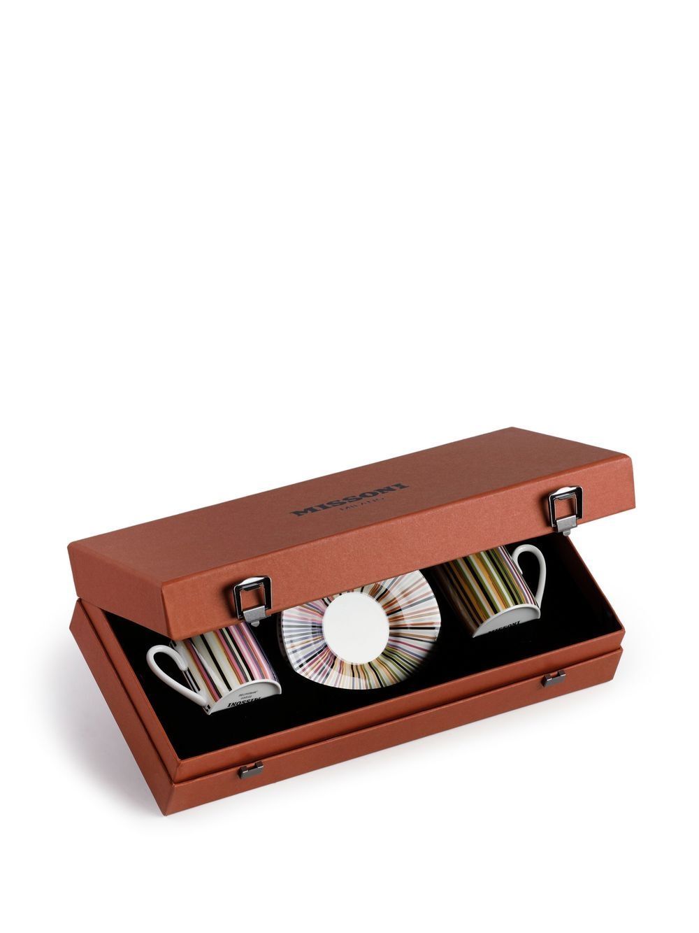 Stripes Jenkins 148 - Kahve-Bej, 2 li Kahve Fincan ve Tabağı, 0,10 L