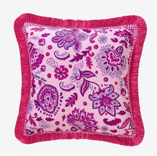 Pembe Kadife Dekoratif Yastık 45x45 cm Lily Collection by Chiara Alessi
