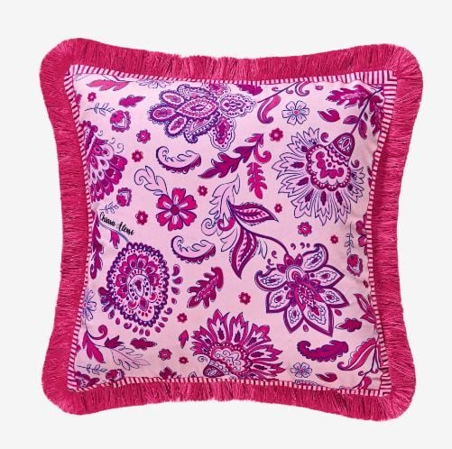 Pembe Kadife Dekoratif Yastık 45x45 cm Lily Collection by Chiara Alessi