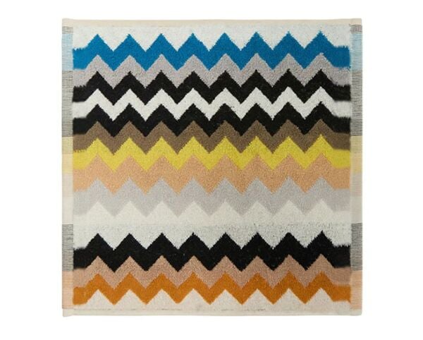 Siyah Çok Renkli Zigzag Desenli El Havlusu 30x30cm