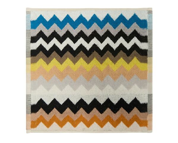 Siyah Çok Renkli Zigzag Desenli El Havlusu 30x30cm