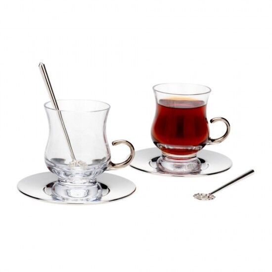 TİRYAKİ ÇAY TAKIMI GÜMÜŞ 2Lİ