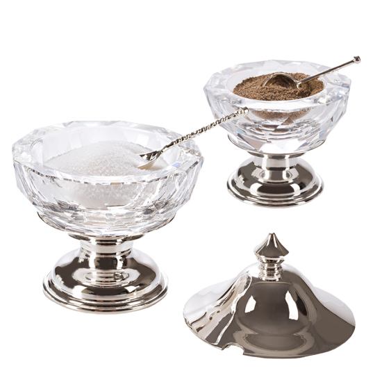 IŞILTI TUZLUK/BİBERLİK SETİ GÜMÜŞ
