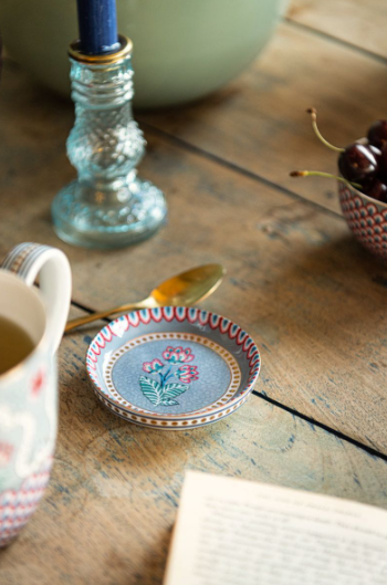 Flower Festival Mavi Çay Tabağı 9 cm