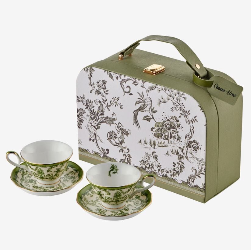 Yeşil Porselen Kahve Fincan Seti 90 Ml