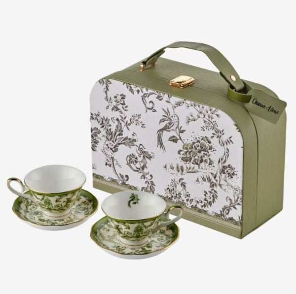 Yeşil Porselen Kahve Fincan Seti 90 Ml