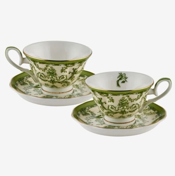 Yeşil Porselen Kahve Fincan Seti 90 Ml