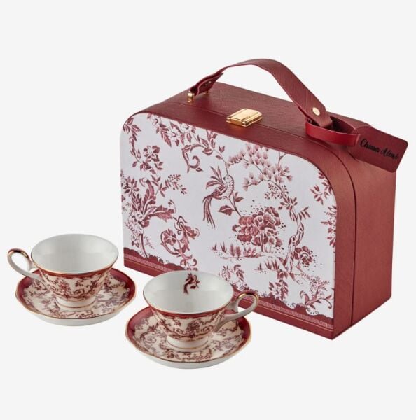 Kırmızı Porselen Kahve Fincan Seti 90 Ml