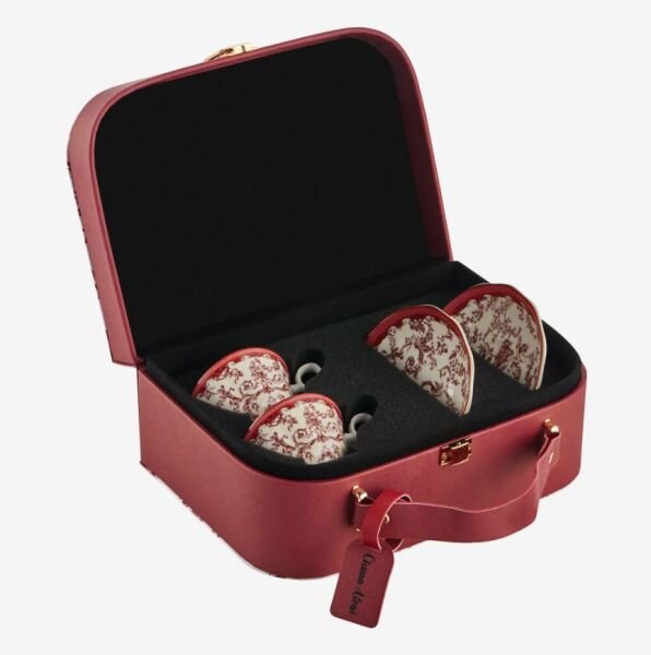 Kırmızı Porselen Kahve Fincan Seti 90 Ml