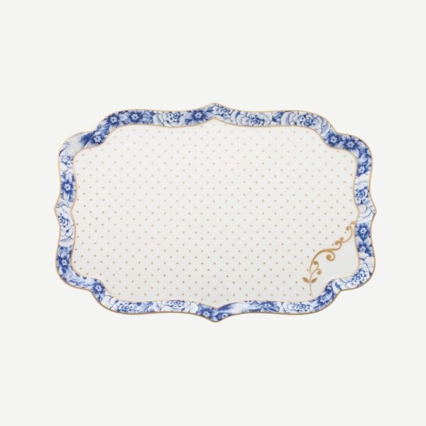 Royal Beyaz - Mavi Tepsi 26 cm