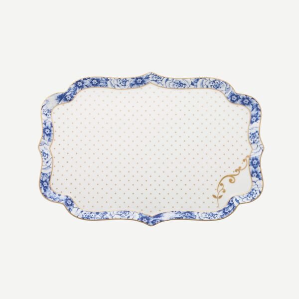 Royal Beyaz - Mavi Tepsi 26 cm