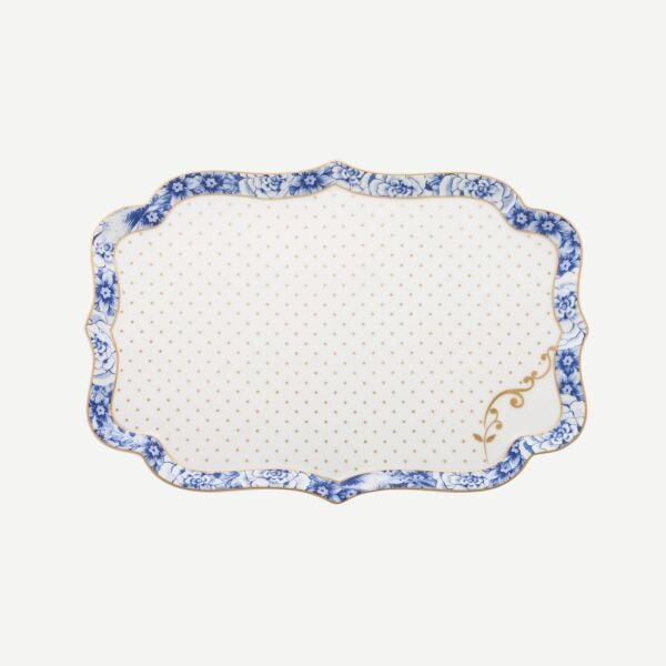 Royal Beyaz - Mavi Tepsi 26 cm