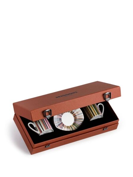 Zig Zag 148 - Siyah-Gold, 2 li Kahve Fincan ve Tabağı, 0,10 L