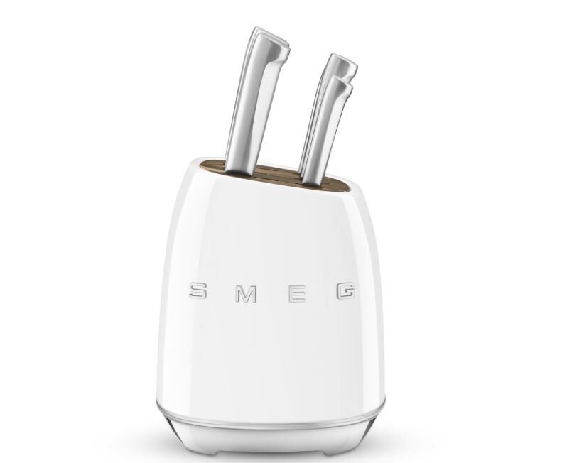 Retro Standlı Bıçak Seti Beyaz