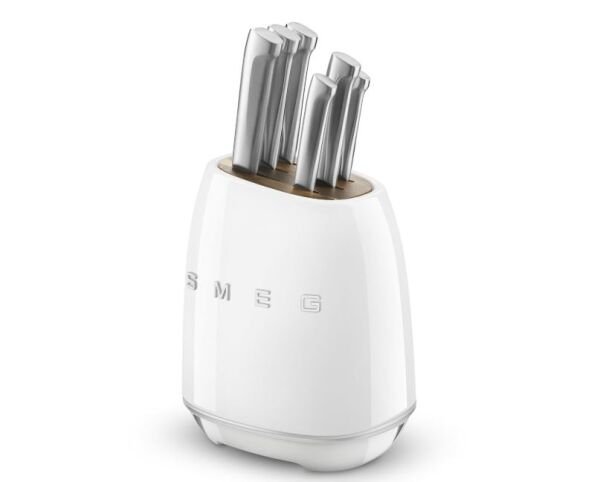 Retro Standlı Bıçak Seti Beyaz