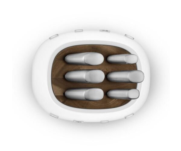 Retro Standlı Bıçak Seti Beyaz