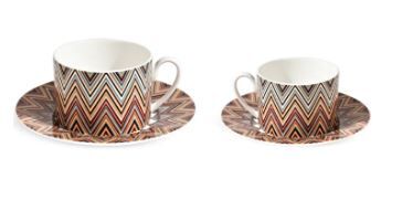 Zig Zag Jarris 148 - Kahve-Bej, 2 li Çay/Kahve Fincan ve Tabağı, 0,20 L