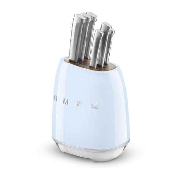 Retro Standlı Bıçak Seti Pastel Mavi