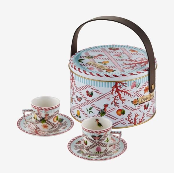 Kırmızı Porselen Kahve Fincan Seti 120 Ml