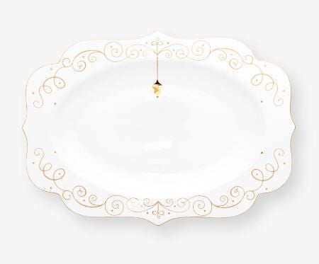 Beyaz Porselen Servis Tabağı 40 Cm
