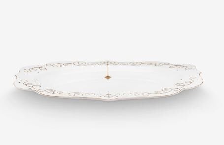 Beyaz Porselen Servis Tabağı 40 Cm