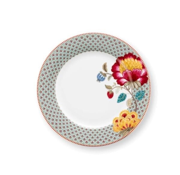 Çiçek Açan Masallar Mavi Yemek Tabağı 26,5 cm