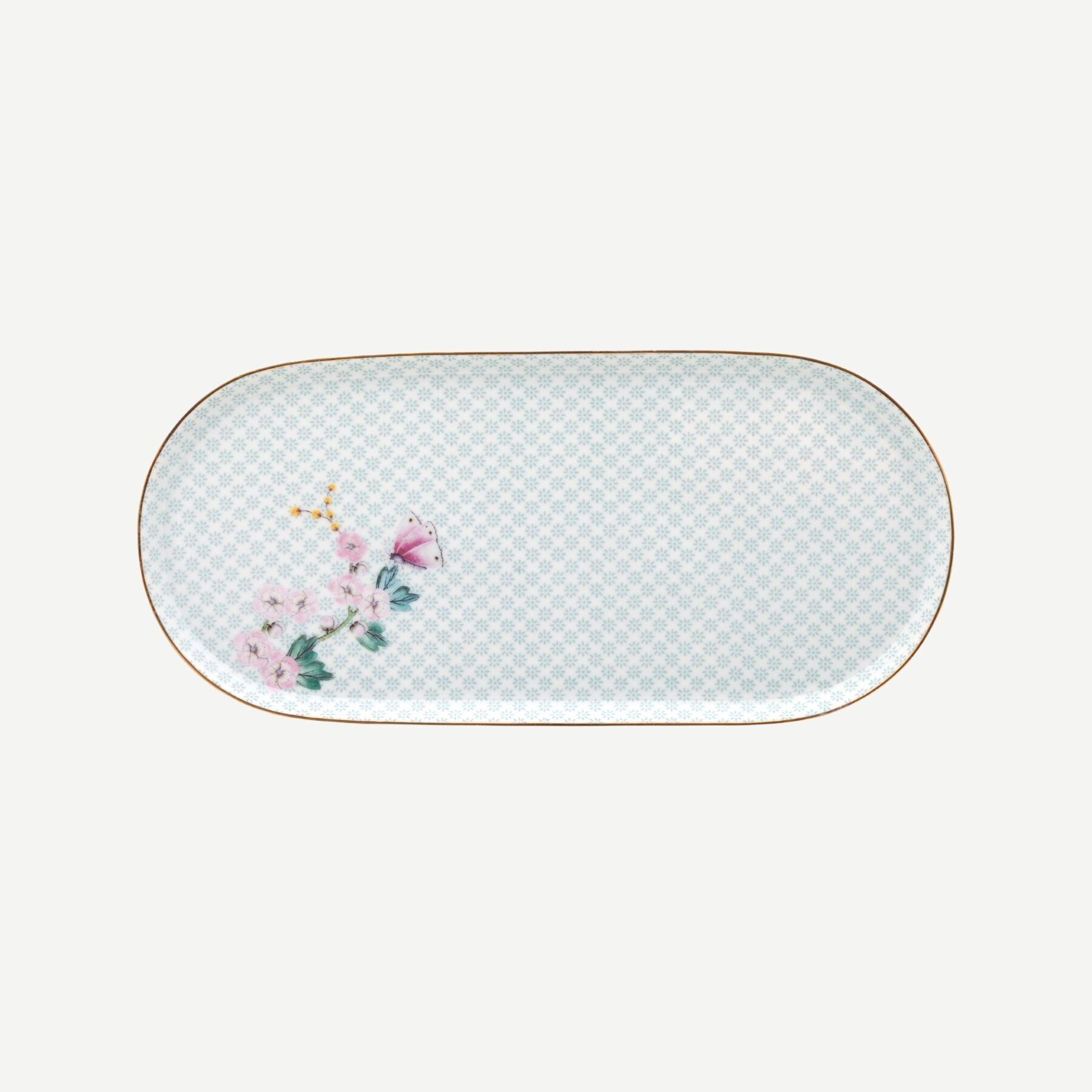 Blushing Birds Beyaz Oval Servis Tabağı 25 cm