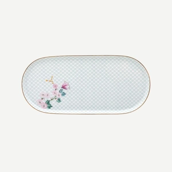 Blushing Birds Beyaz Oval Servis Tabağı 25 cm