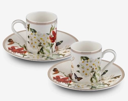 Beyaz Porselen Kahve Fincan Seti 90 Ml