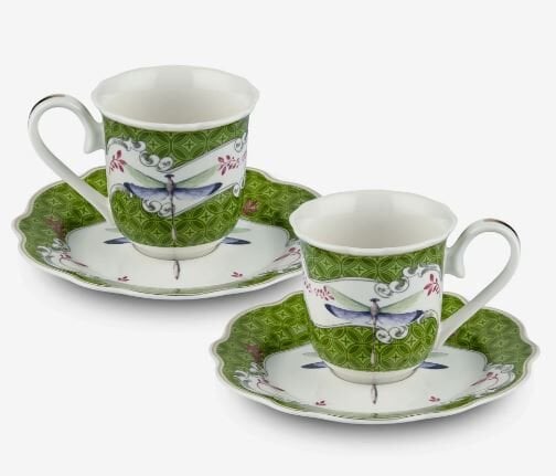 Yeşil Porselen Kahve Fincan Seti 90 Ml