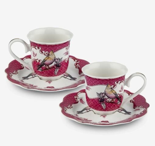 Pembe Porselen Kahve Fincan Seti 90 Ml