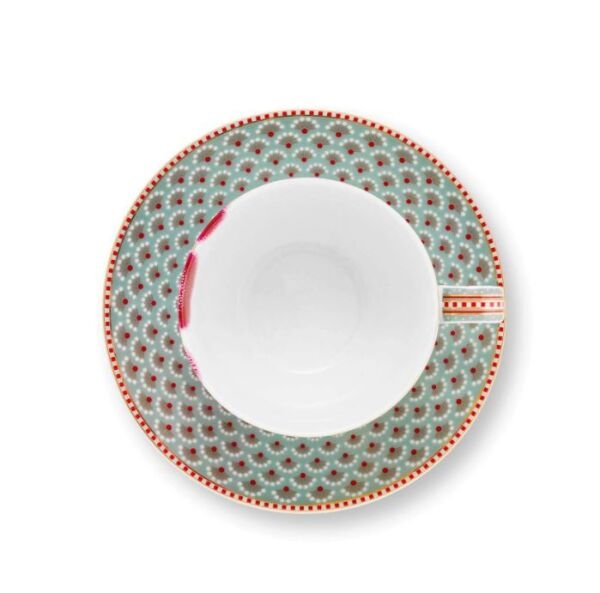 Blooming Tales Fantastik Mavi 280 ml'lik 2'li Fincan ve Tabak Seti