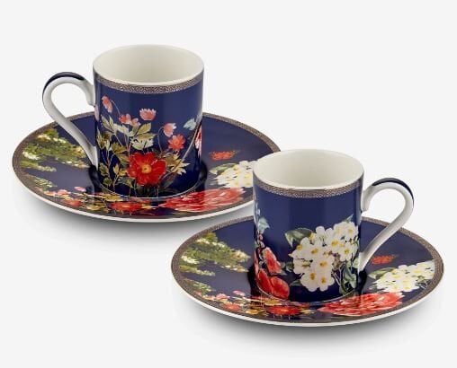 Lacivert Porselen Kahve Fincan Seti 90 Ml