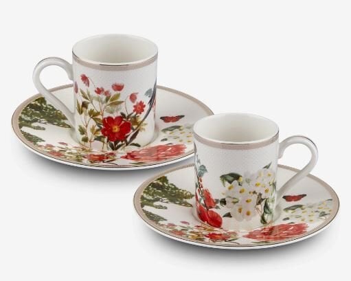 Beyaz Porselen Kahve Fincan Seti 90 Ml